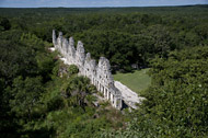 House of the Doves at Uxmal Ruins - uxmal mayan ruins,uxmal mayan temple,mayan temple pictures,mayan ruins photos